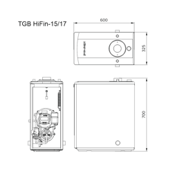 Напольный газовый котел Kiturami TGB HiFin-15